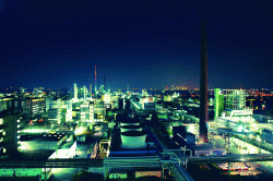 Night view of Industriepark Höchst